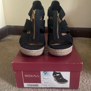 Merona black wedge